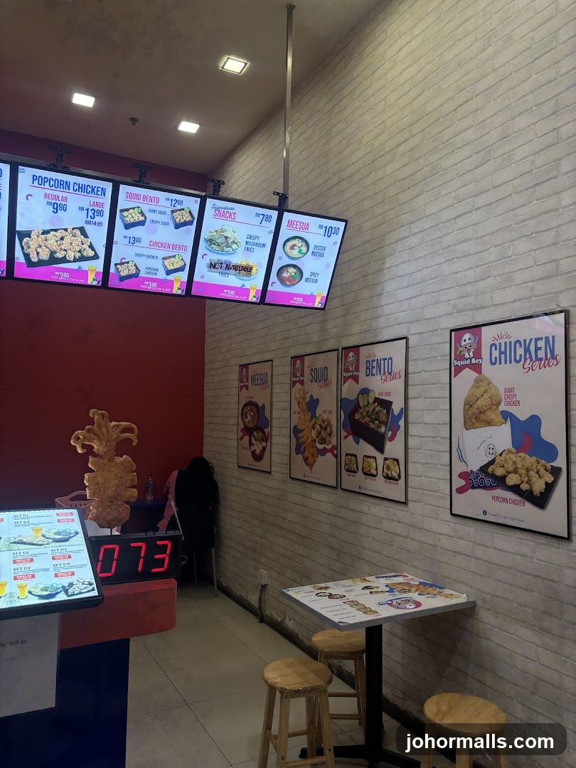 Restaurant Interior with Digital Menu Boards