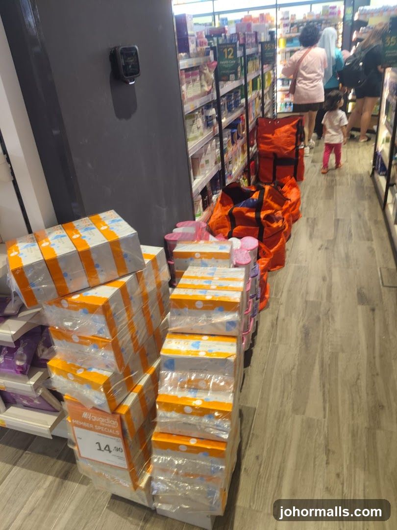 Store Aisles with Stacked Products