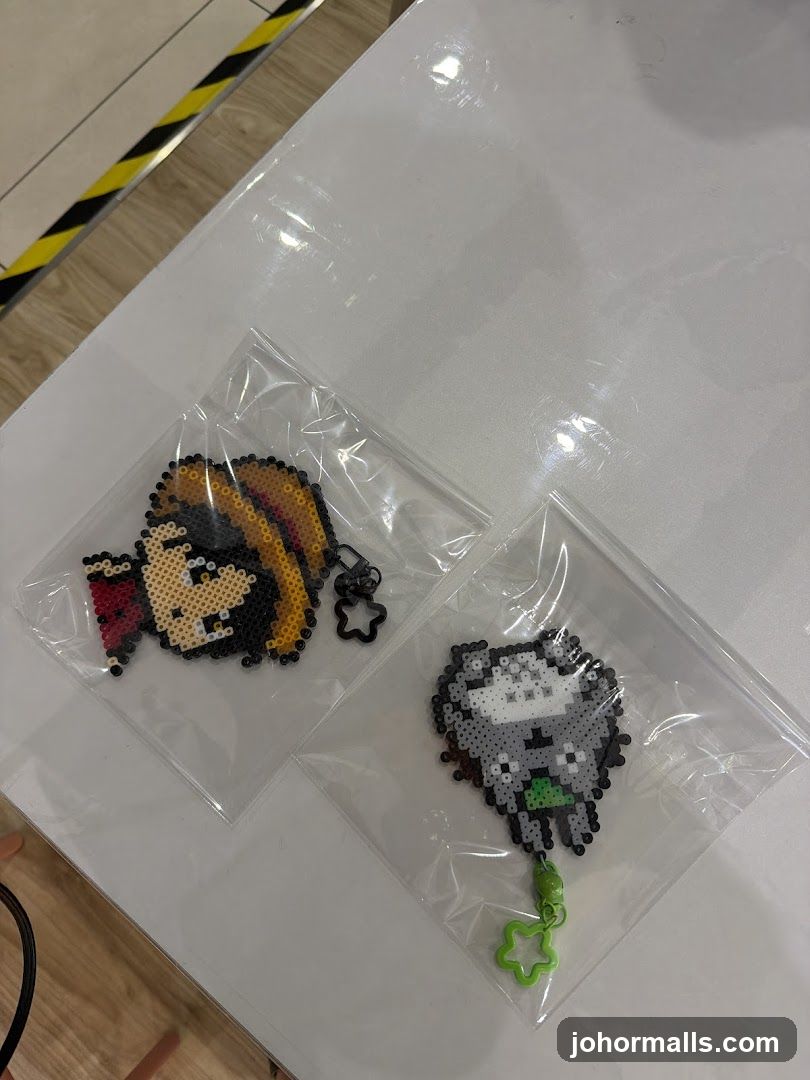Perler bead keychains