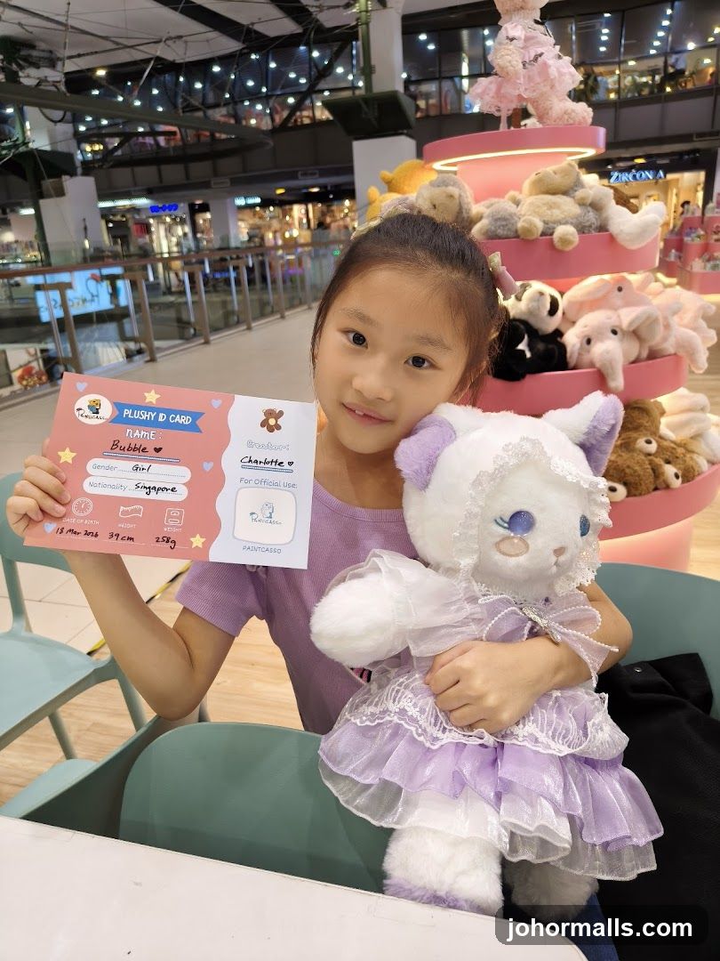 Girl with Plush Toy and ID Card