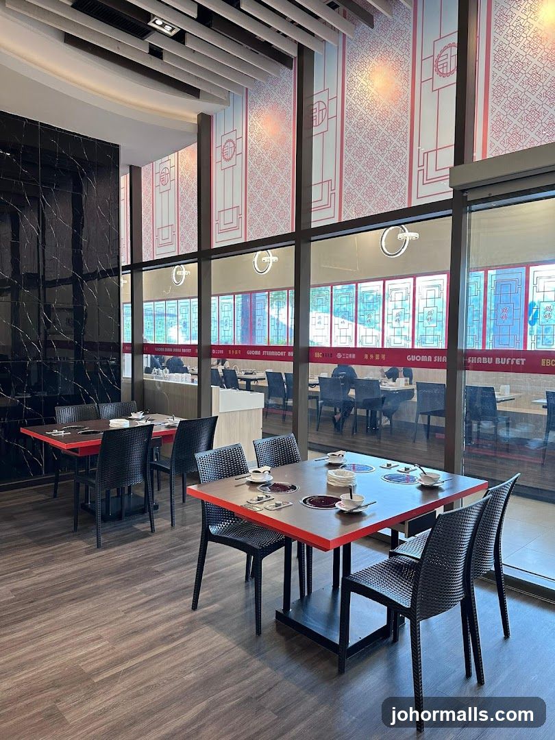 Restaurant Interior with Shabu Shabu Tables