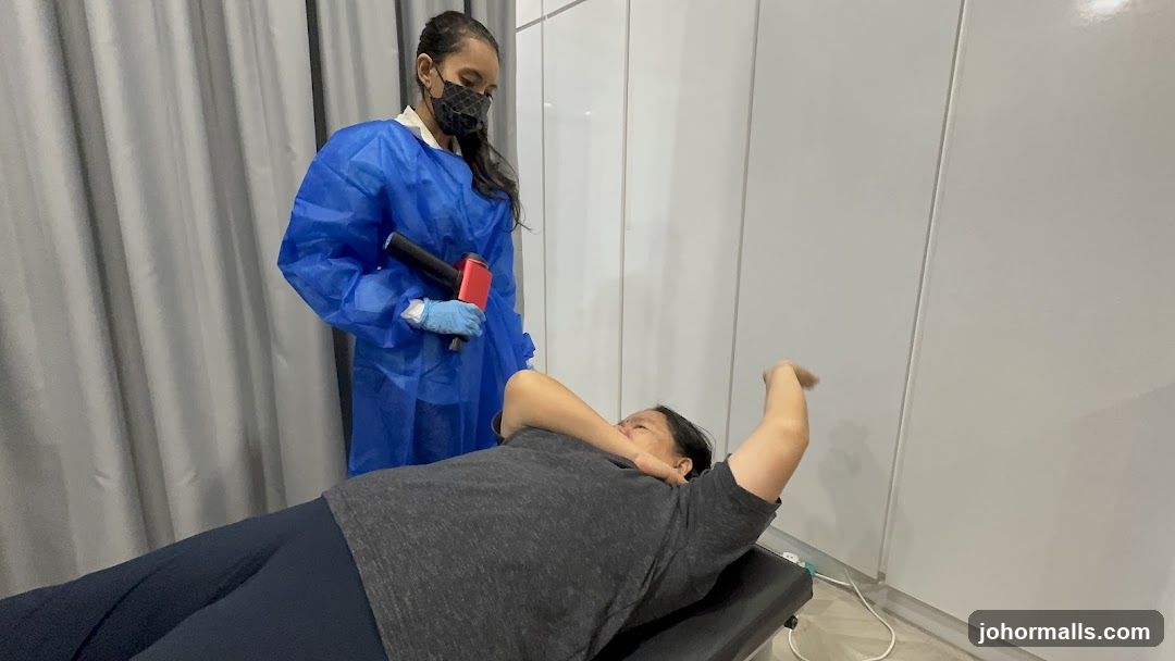 Therapist with patient
