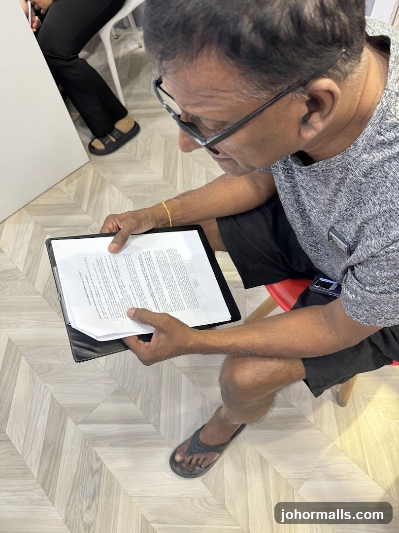 Man reviewing documents