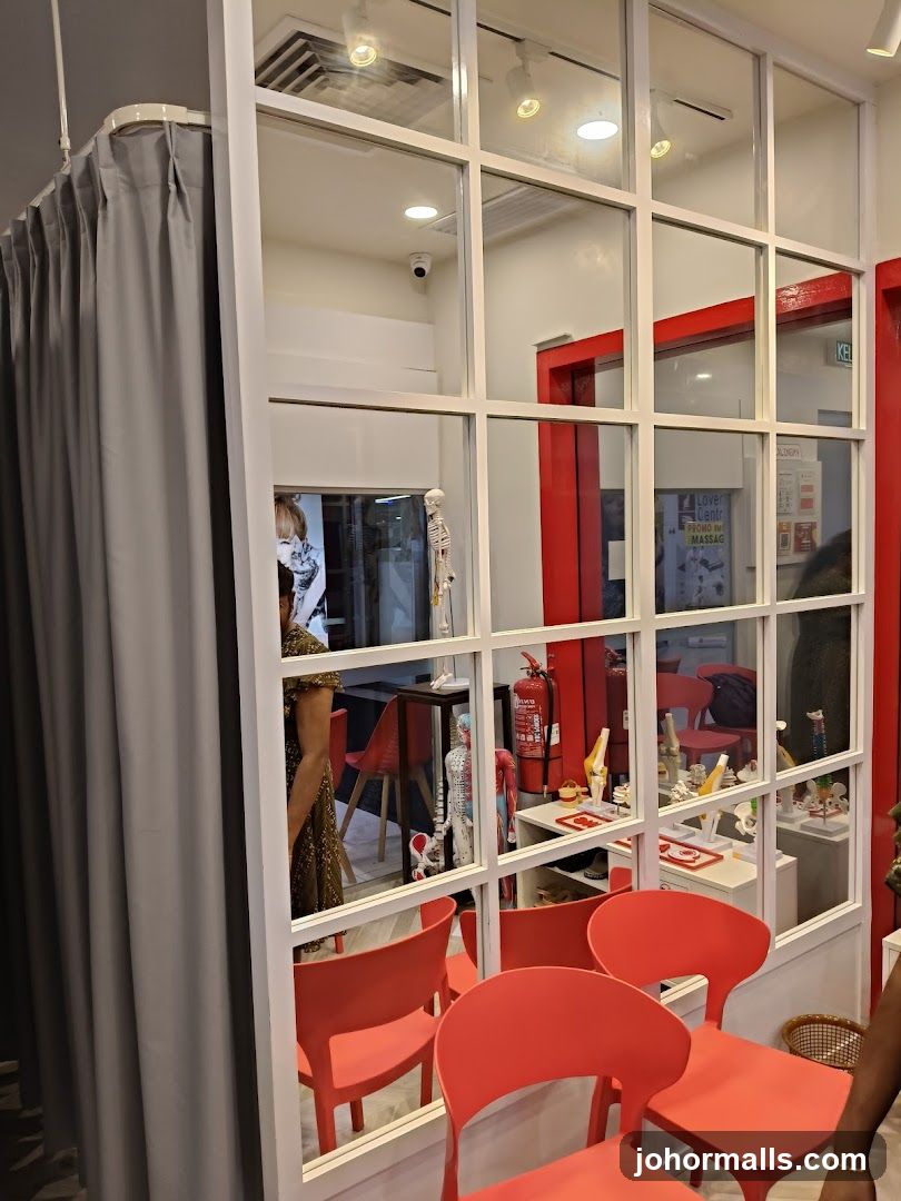 Interior of a clinic with anatomical models