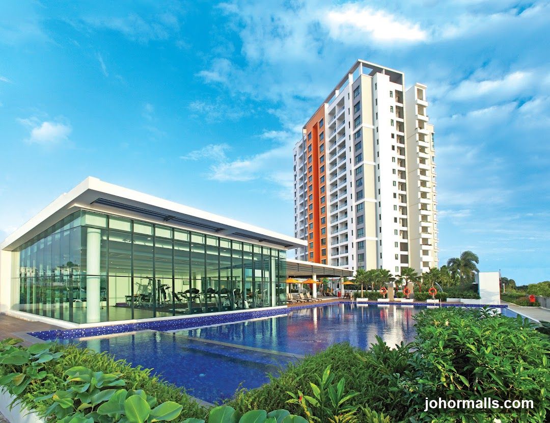 Modern Apartment Complex with Pool and Gym