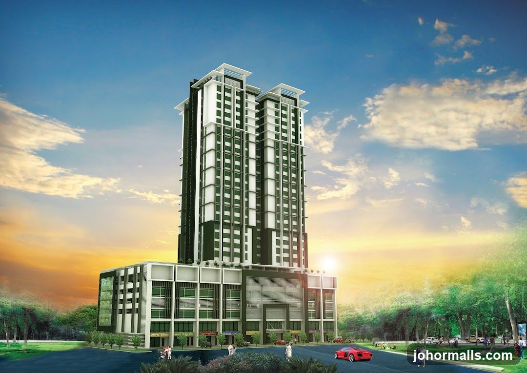 Modern Twin Towers with Greenery