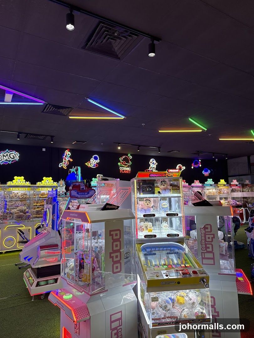 Arcade with Claw Machines and Prizes