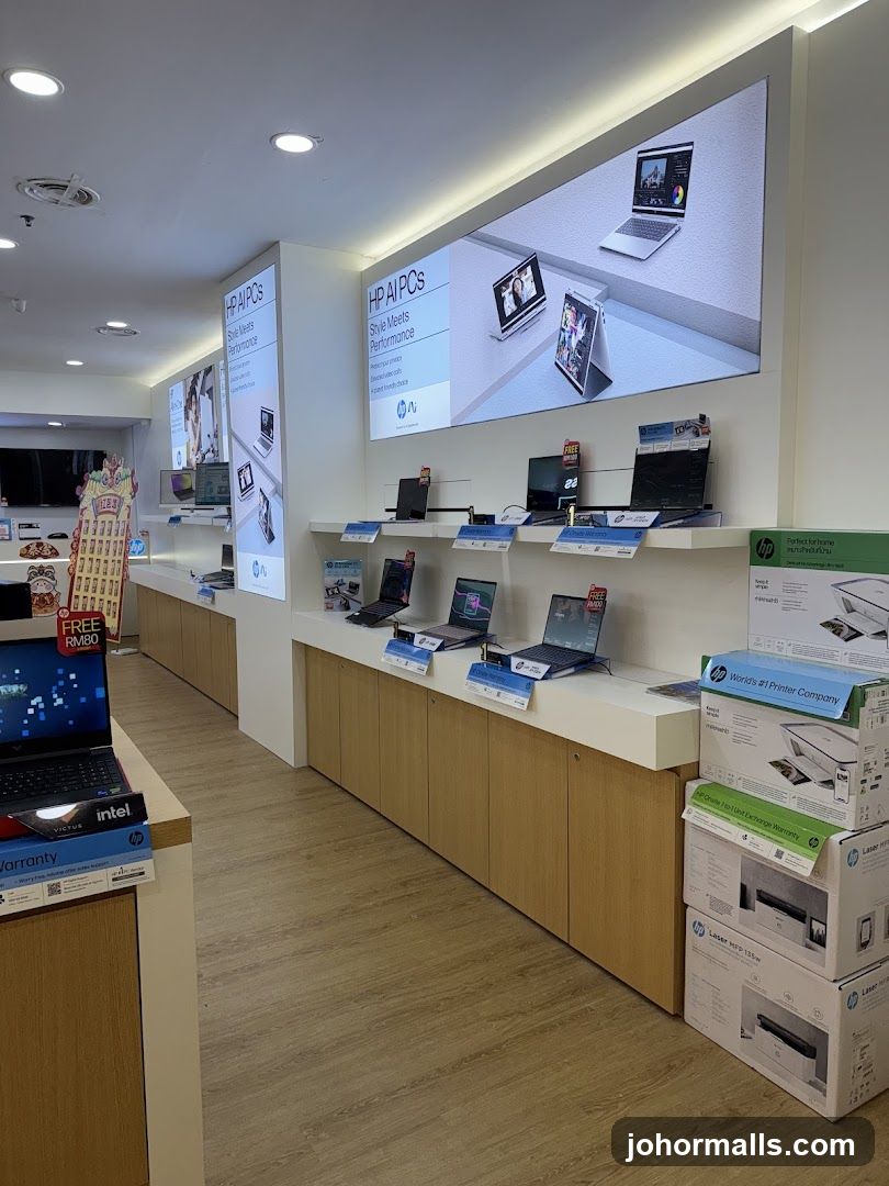 HP Laptop and Printer Display
