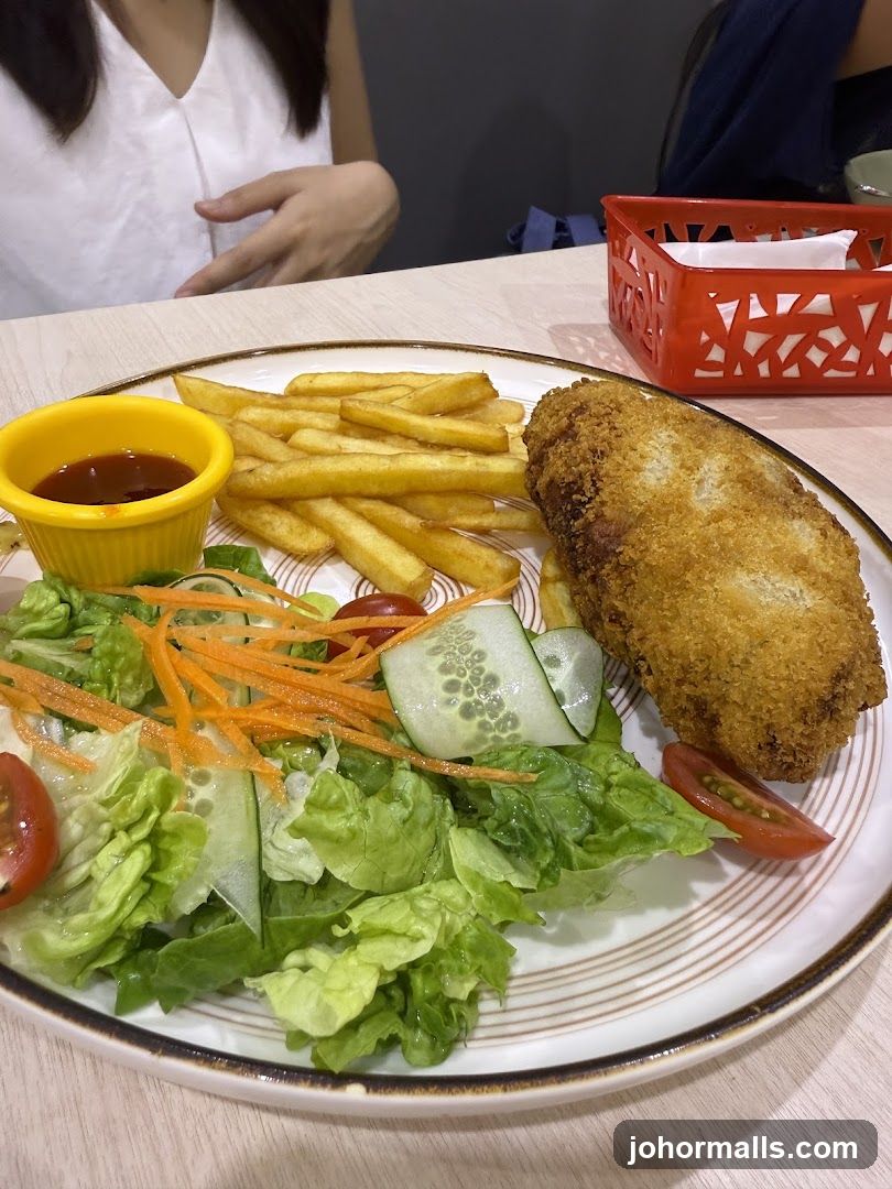 Fried Chicken with Fries and Salad