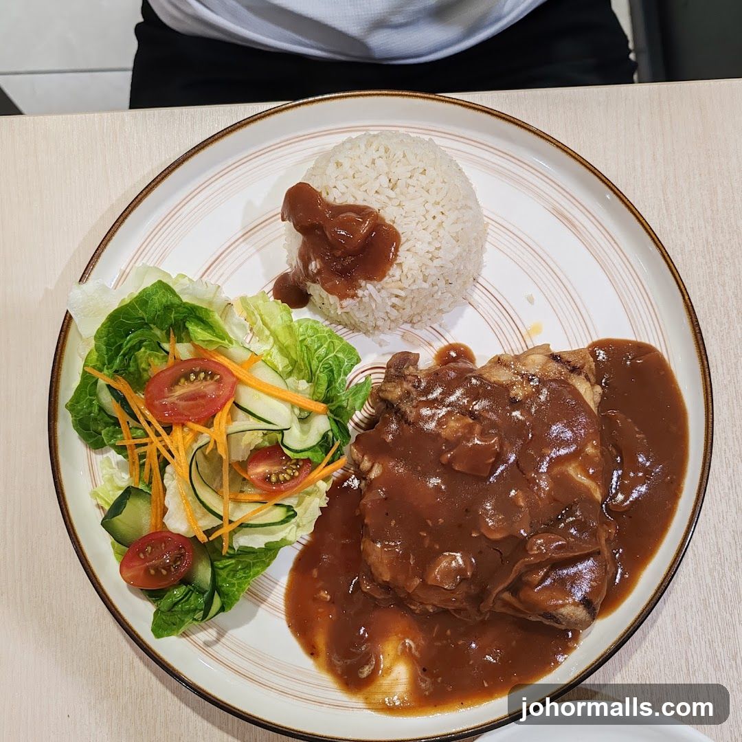 Chicken Chop with Rice and Salad