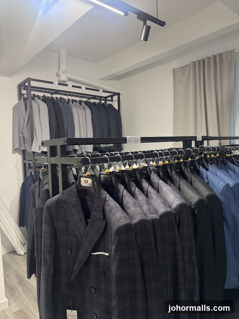 Suits on Display Racks