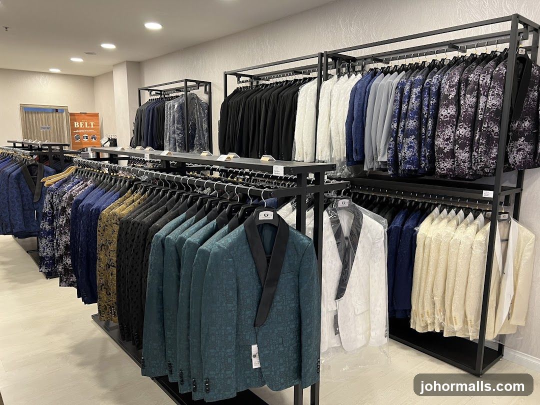 Suits on Display Racks