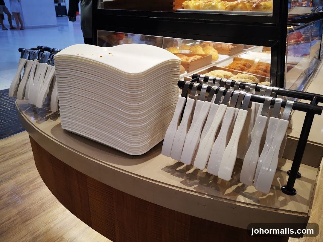 Bakery Display with Tongs and Plates