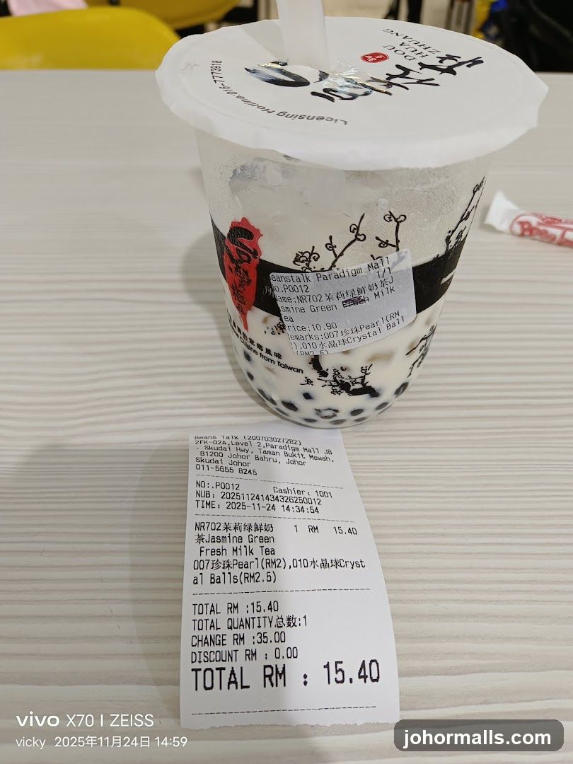 Bubble Tea Receipt