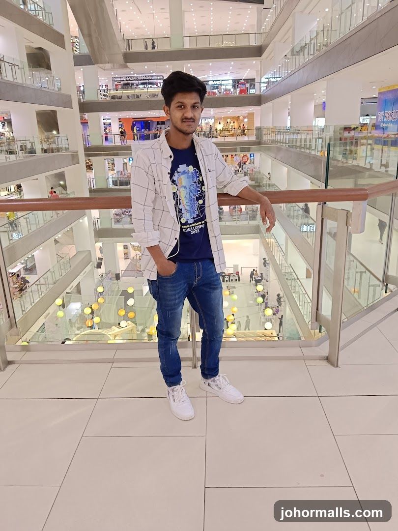 Man posing in a mall