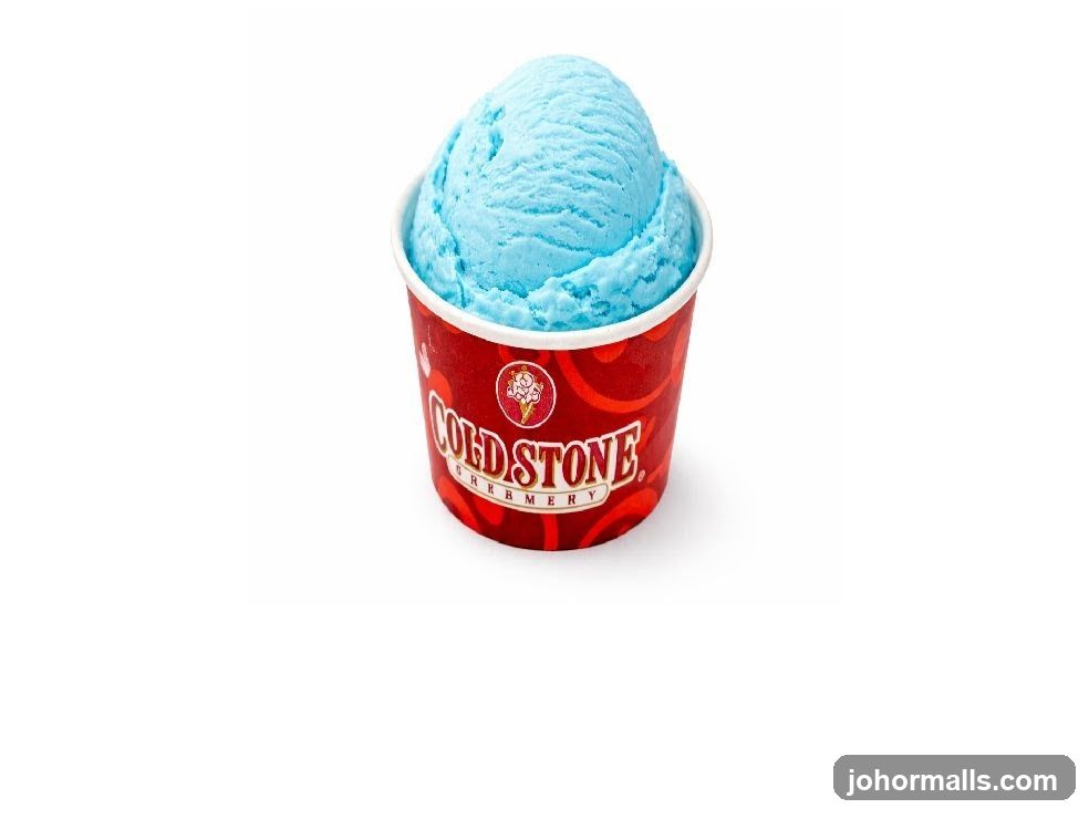 Blue Ice Cream in a Cold Stone Creamery Cup
