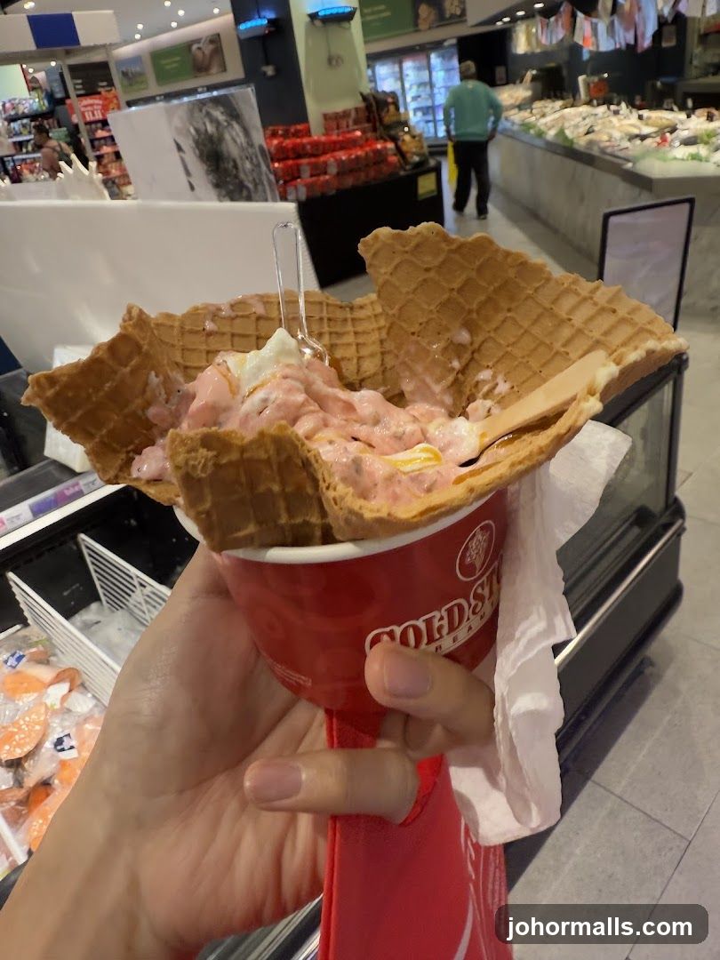 Ice Cream Sundae in a Waffle Cone Cup