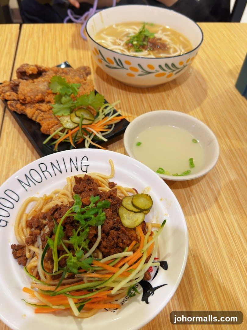 Noodles and Fried Meat