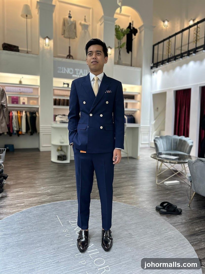 Man in a Navy Blue Suit