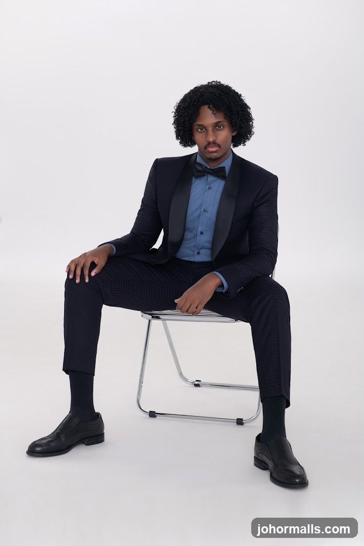 Man in Tuxedo Sitting on Chair