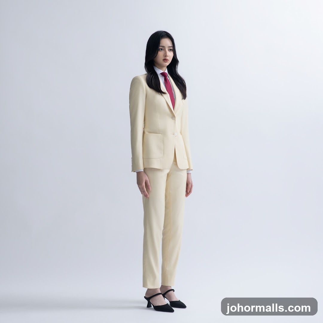 Woman in a cream suit