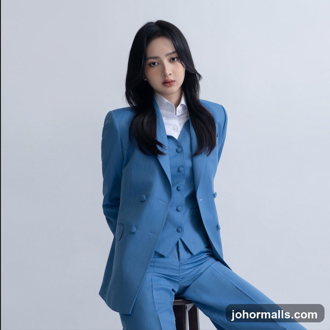 Woman in Blue Suit