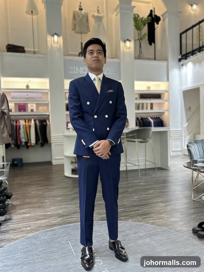 Man in a Navy Blue Suit