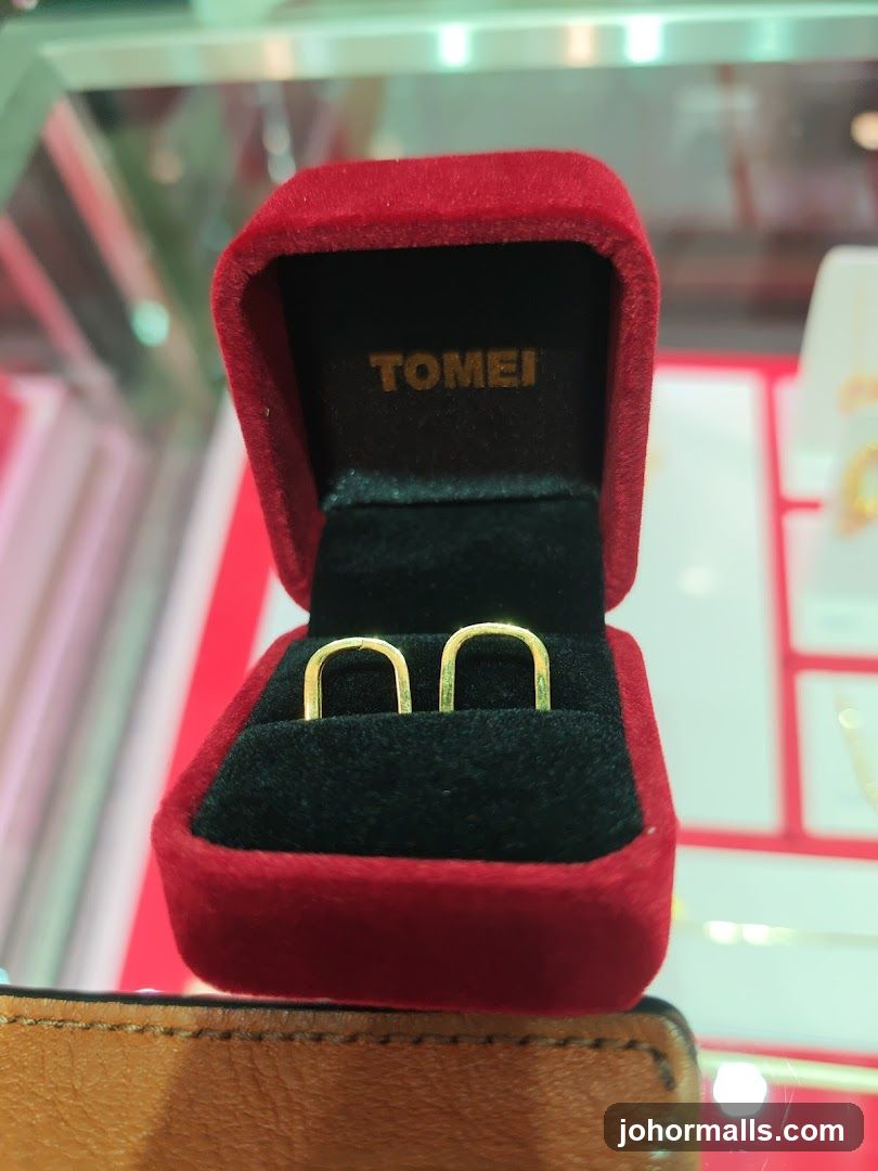 Gold Hoop Earrings in a Red Jewelry Box