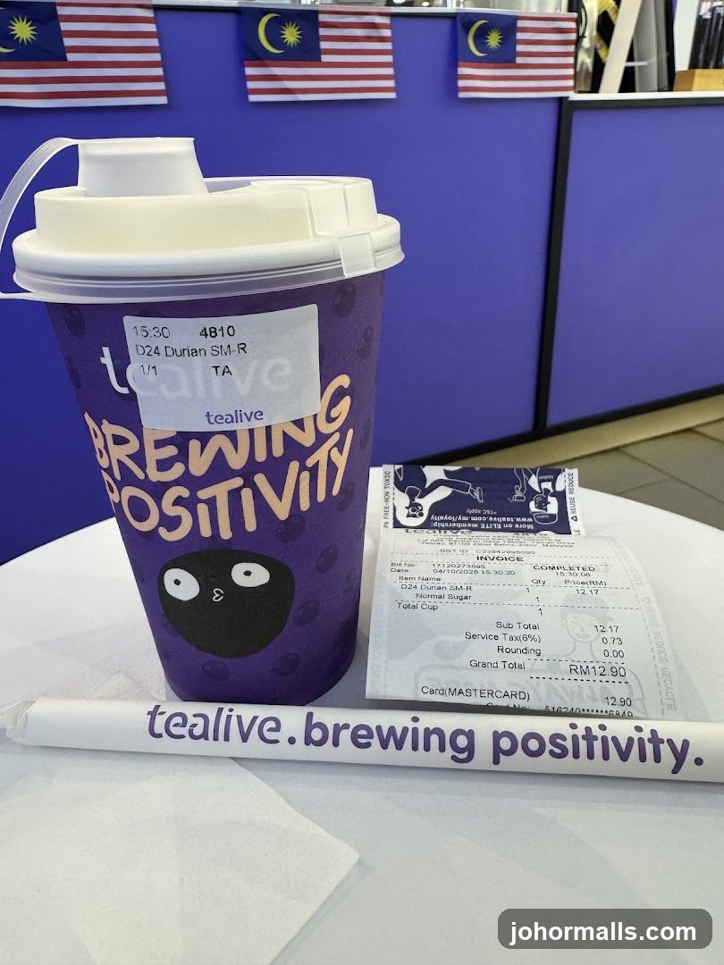 Tealive Drink and Receipt
