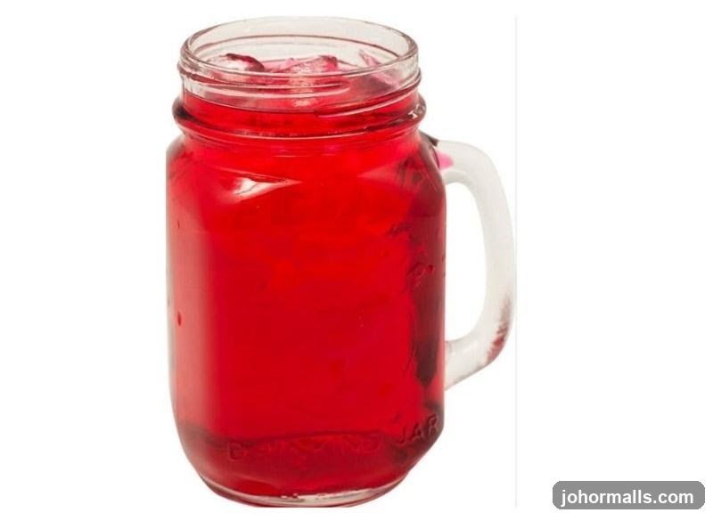 Red Drink in a Mason Jar