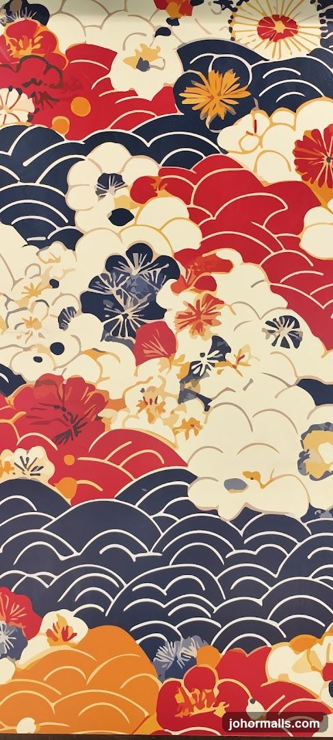 Floral and Wave Pattern