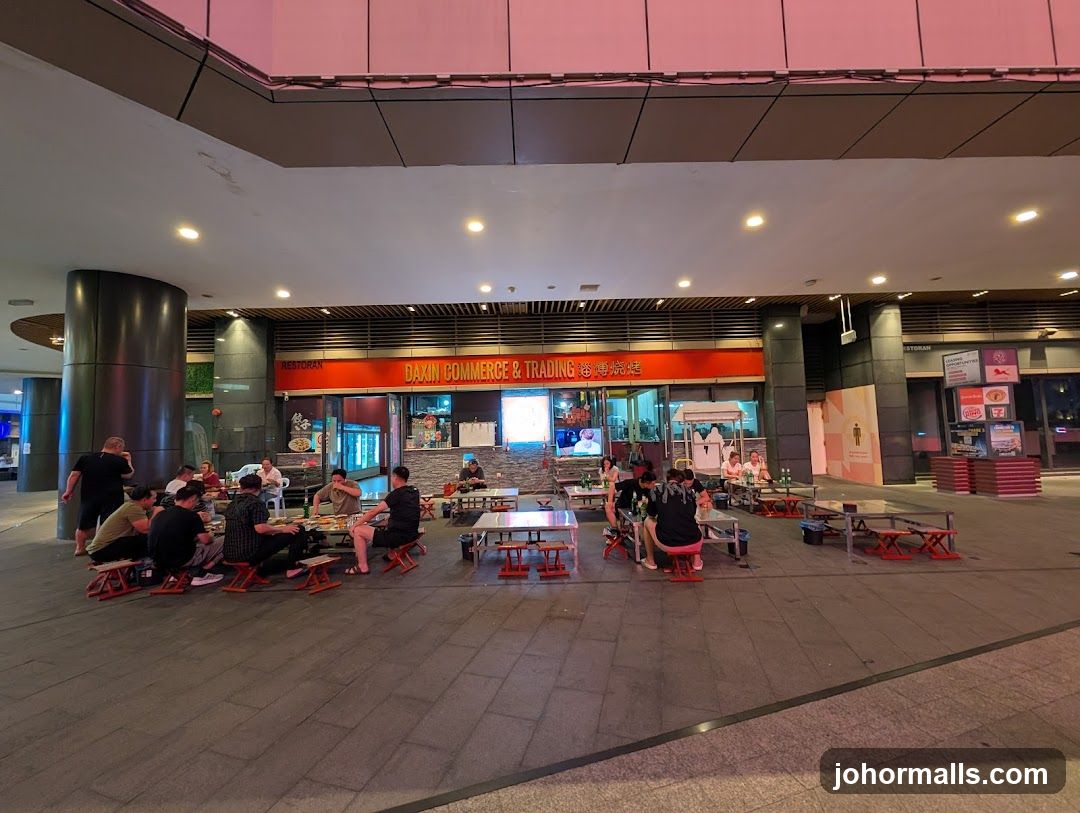 Outdoor Dining Area with Restaurant Facade
