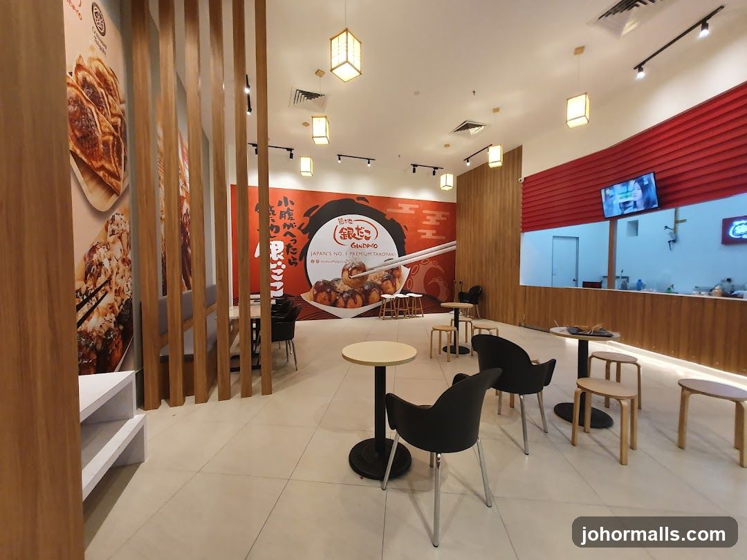 Restaurant Interior with Takoyaki Mural