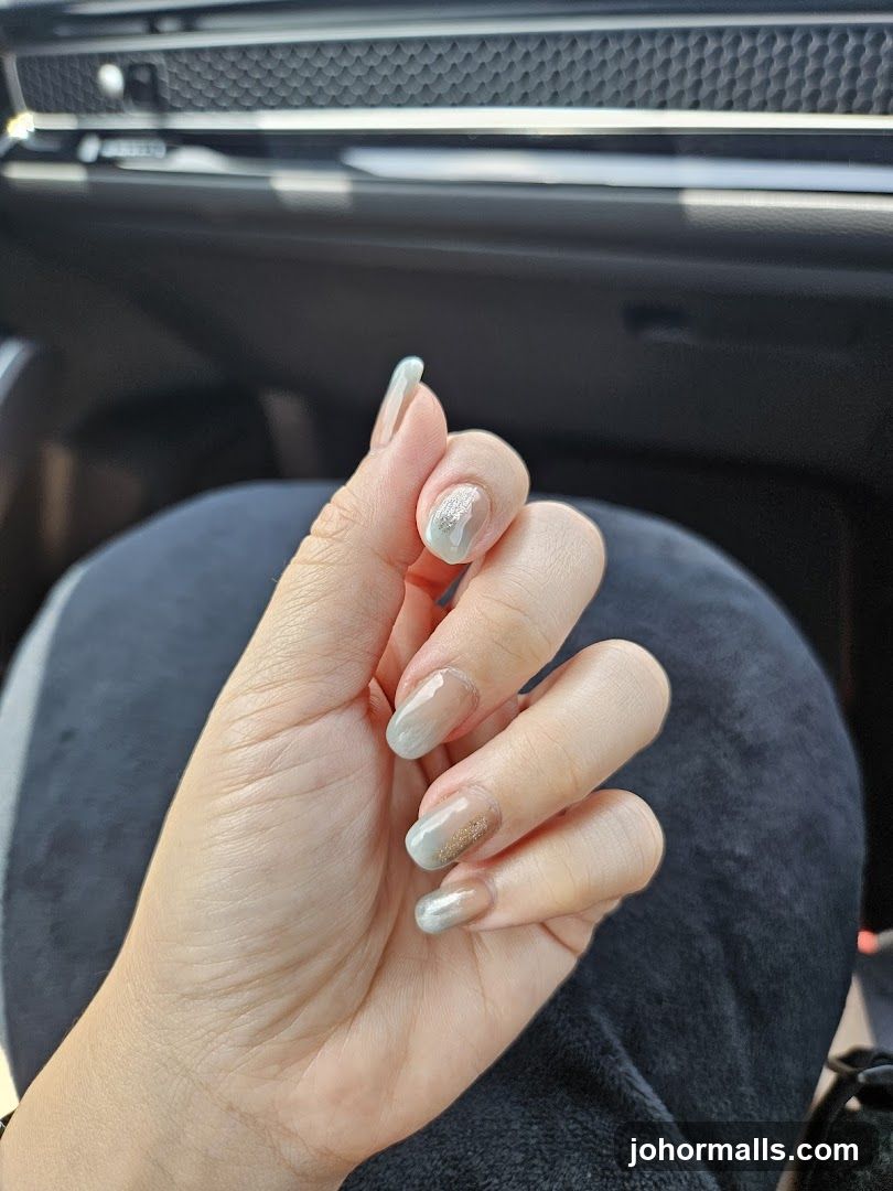 Nails with Ombre and Glitter Design