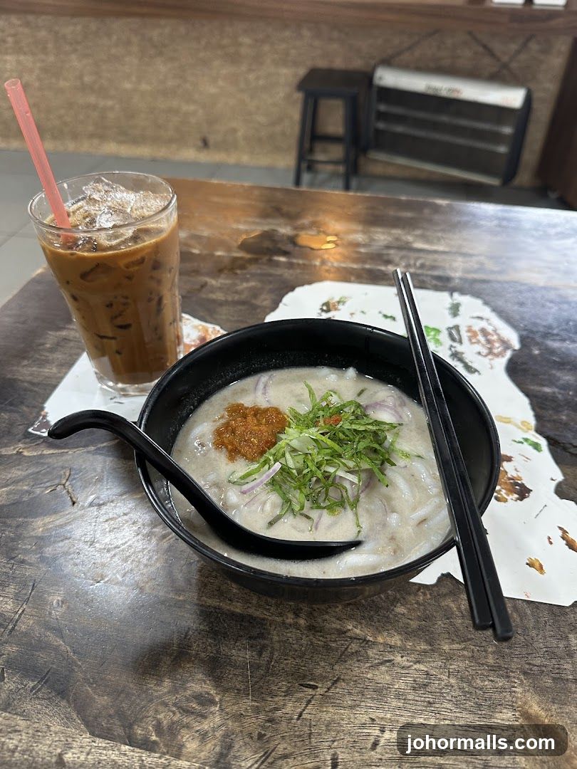 Noodle Soup and Iced Coffee