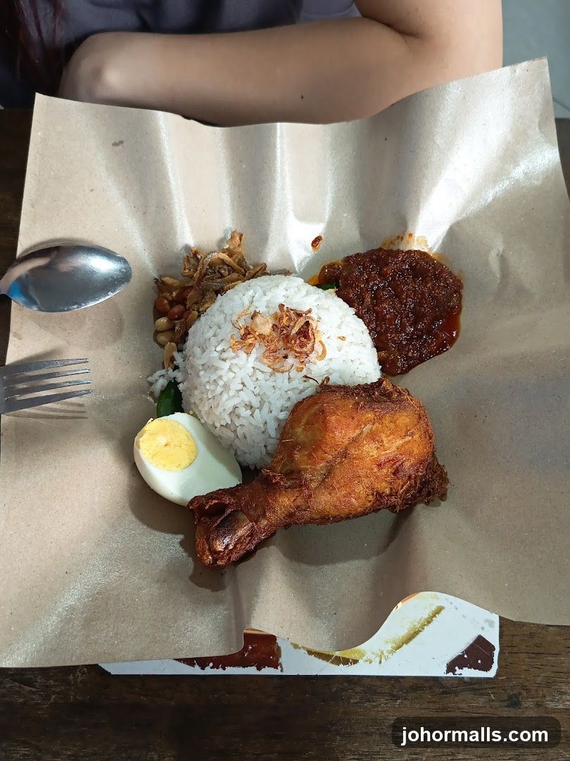 Nasi Lemak with Fried Chicken