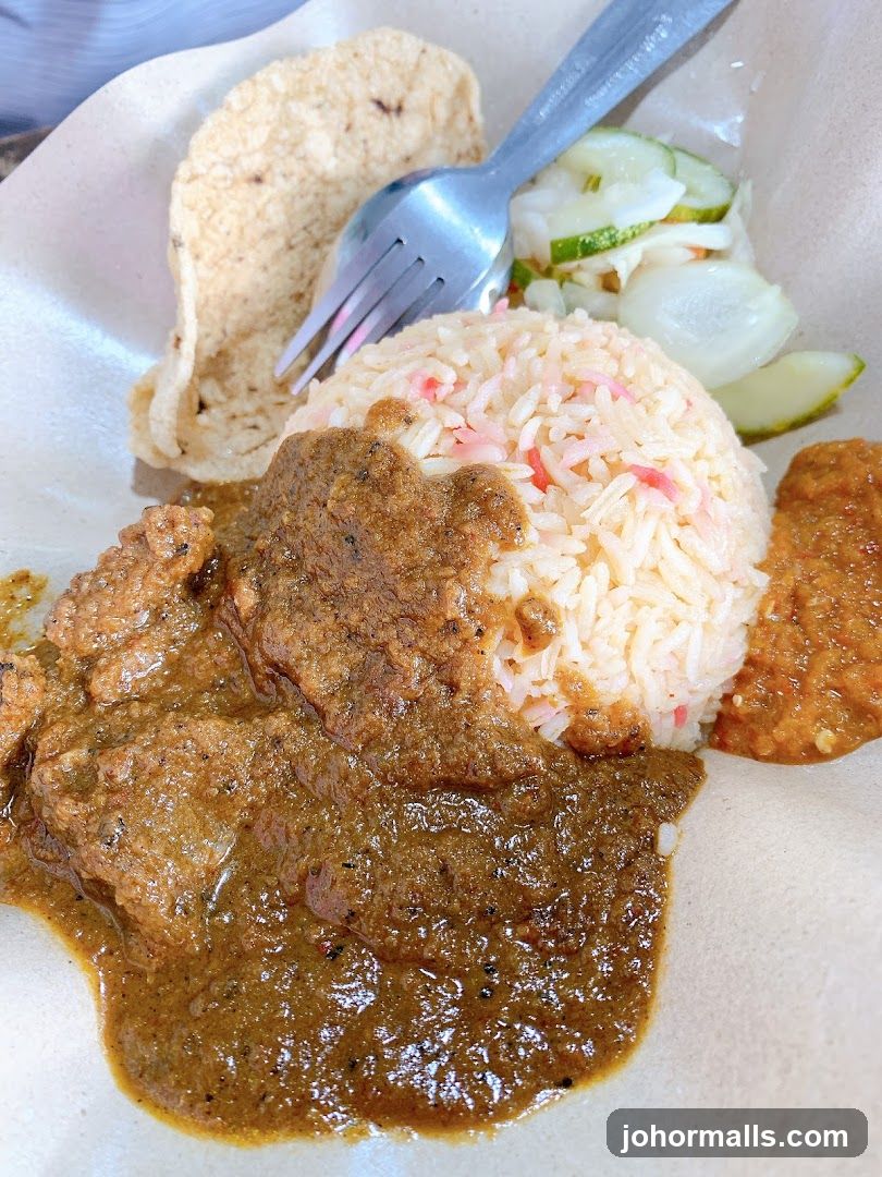 Nasi Lemak with Beef Rendang