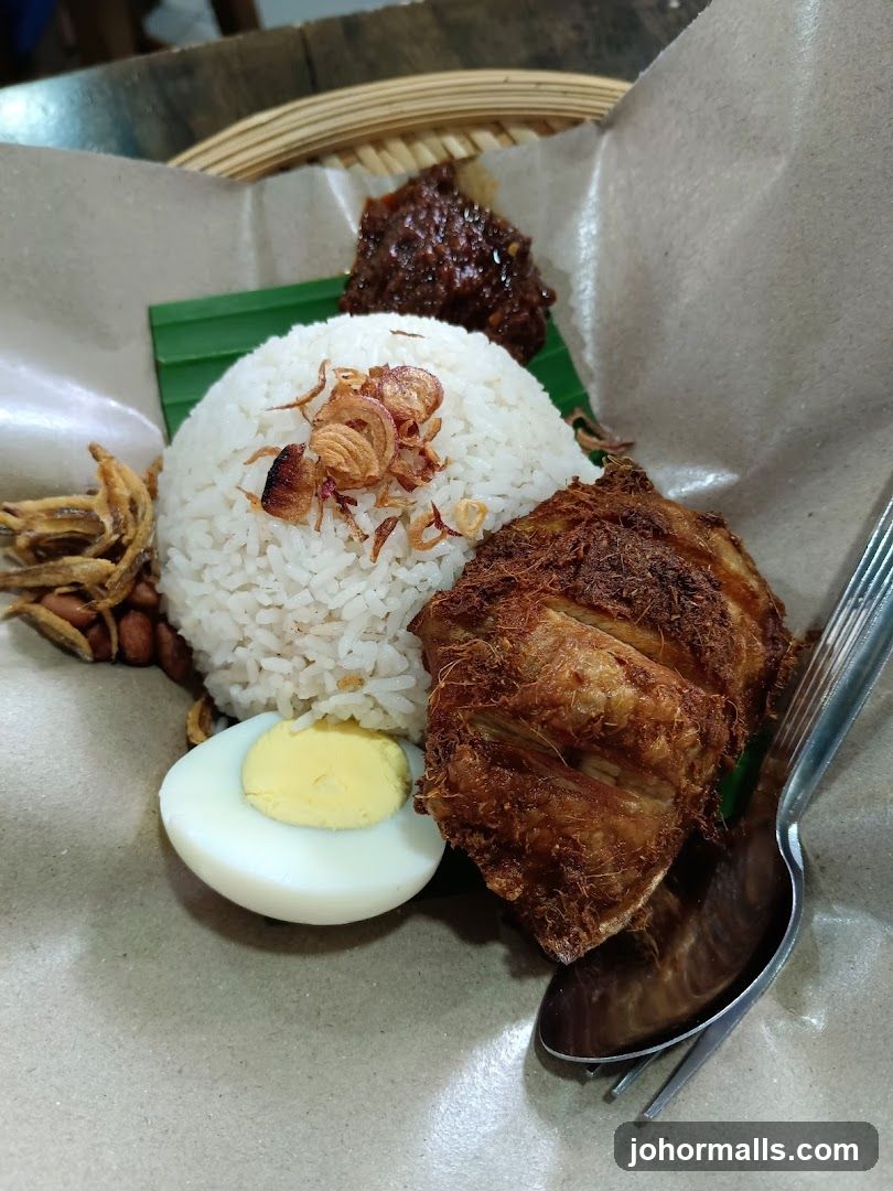 Nasi Lemak with Fried Chicken