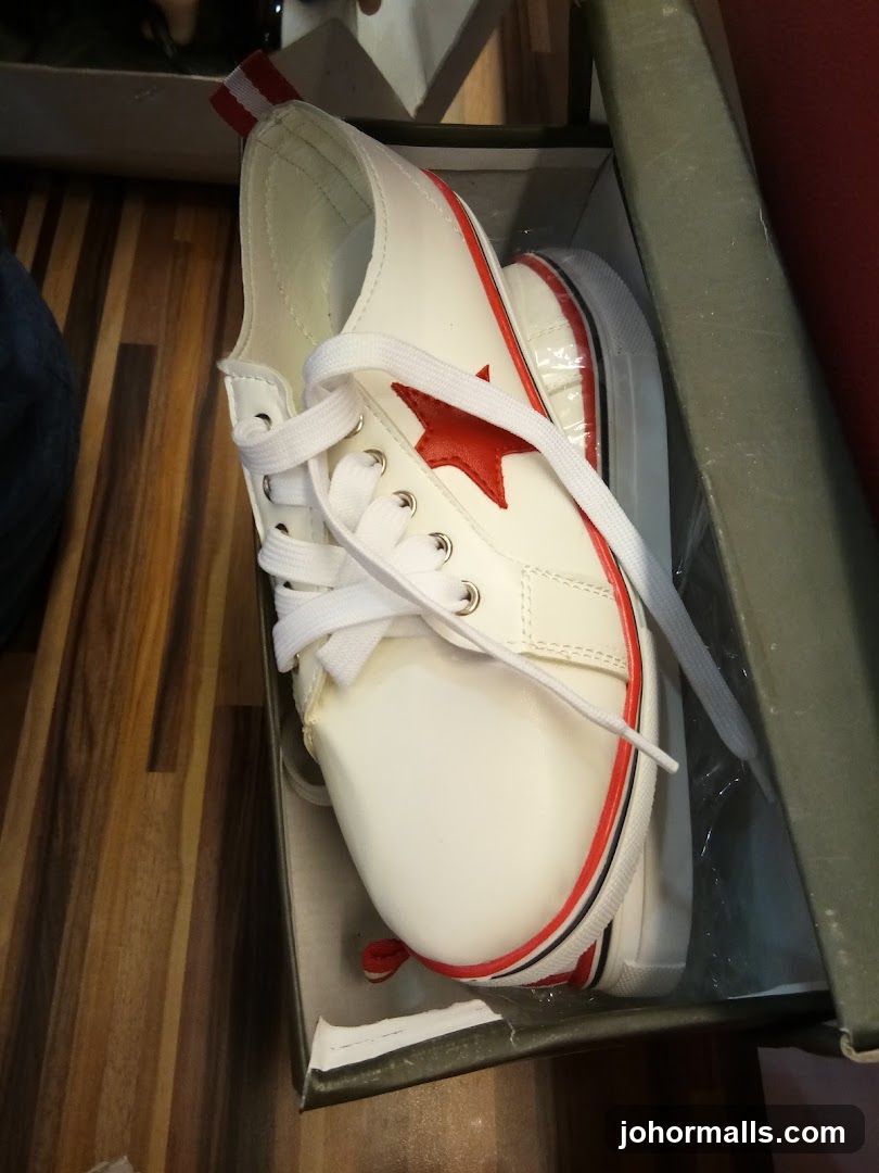White Sneakers with Red Star