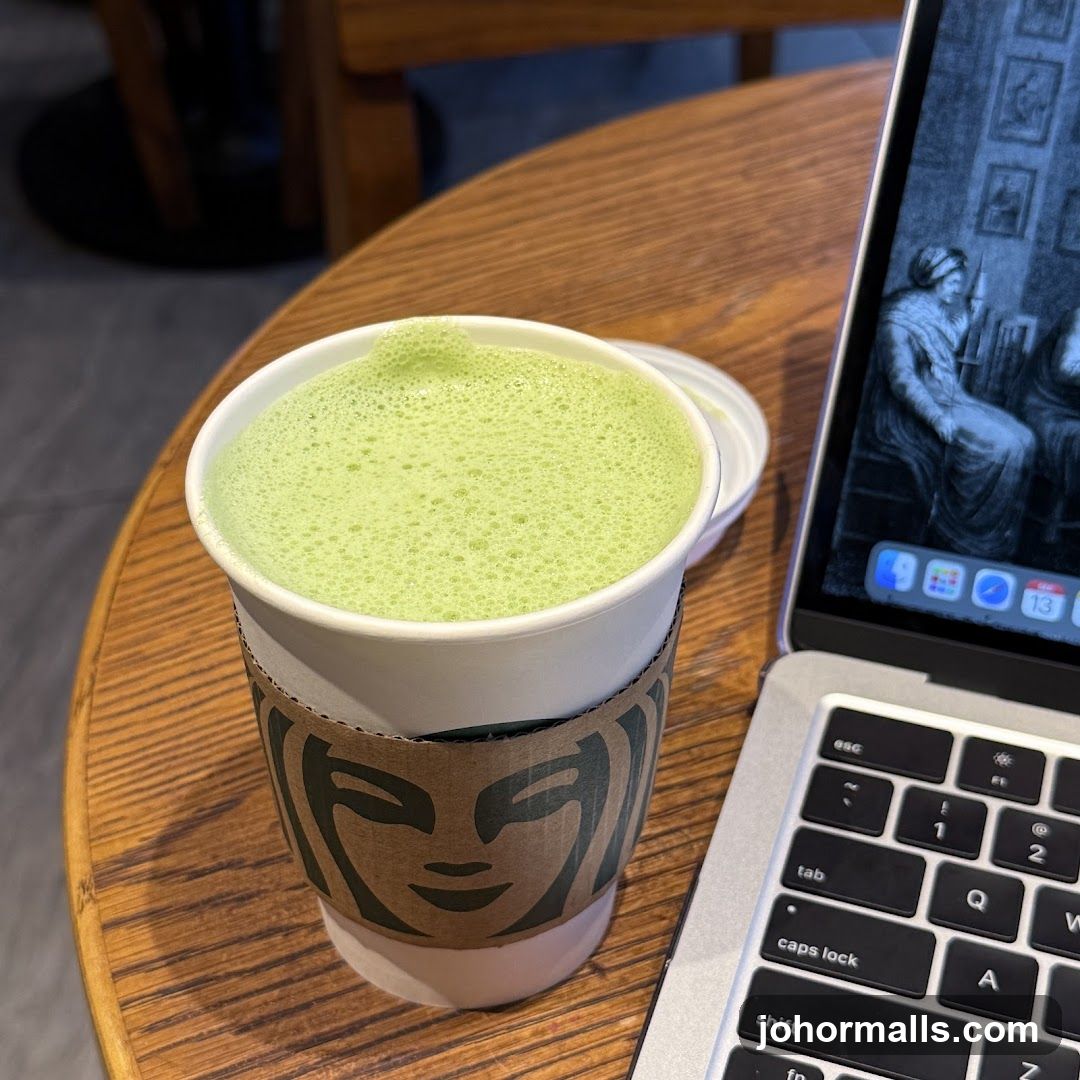 Matcha Latte and Laptop