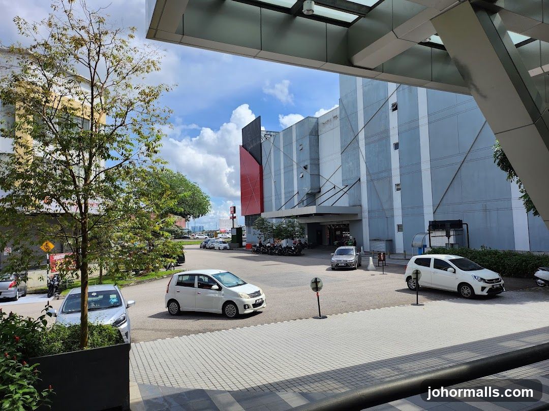 Modern Building Facade with Cars