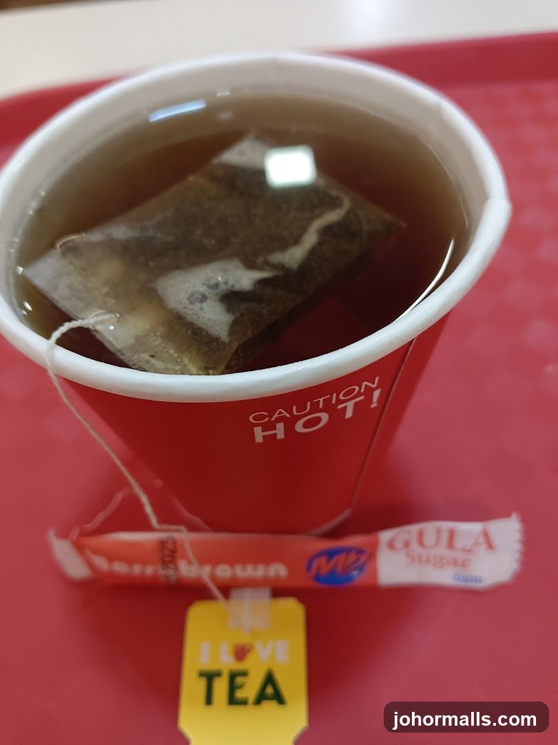 Hot Tea with Sugar Packet