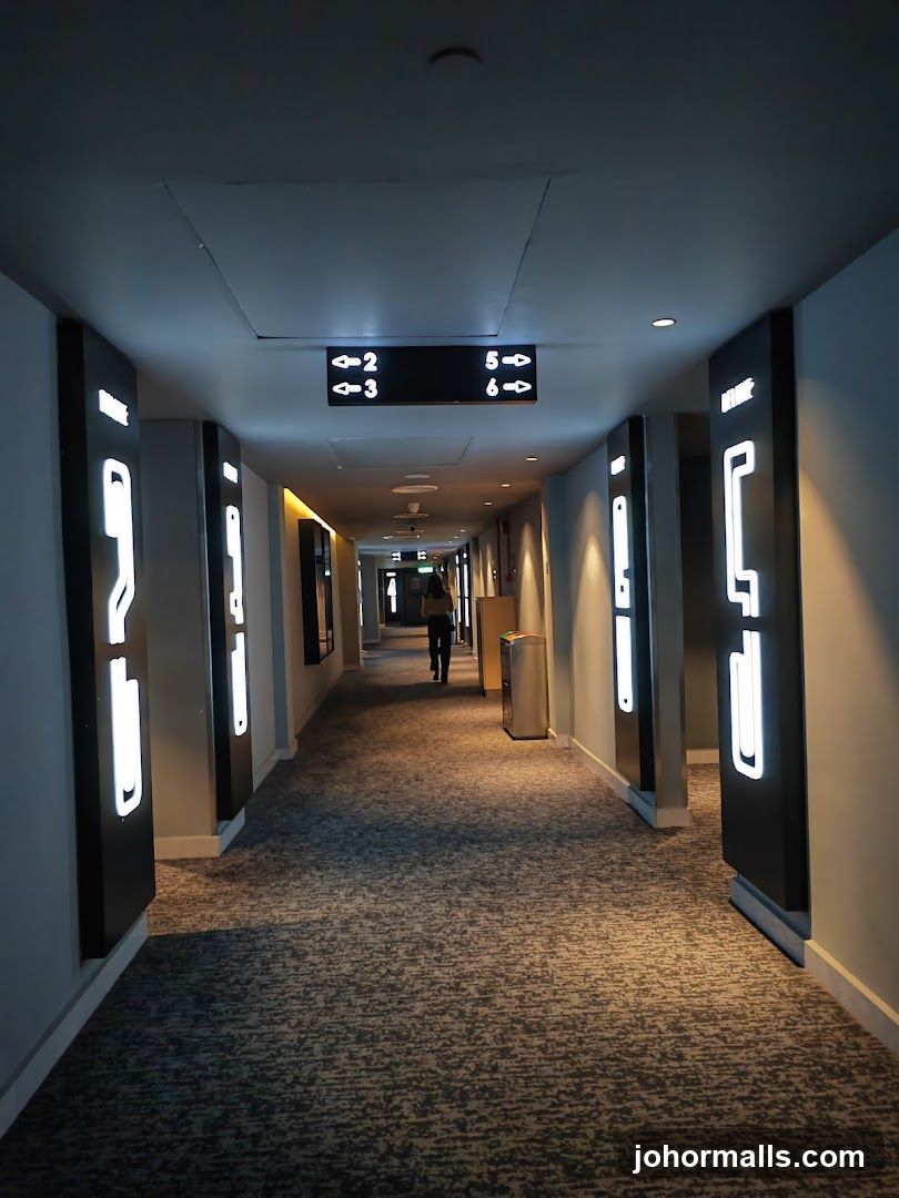 Hotel Corridor with Signage