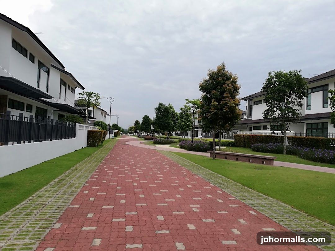 Residential Street with Paved Walkway