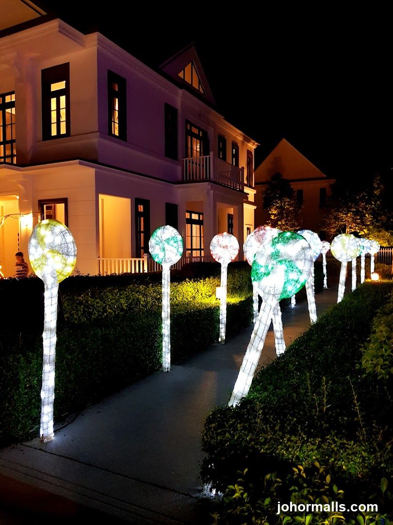 Illuminated Decorations Outside Building