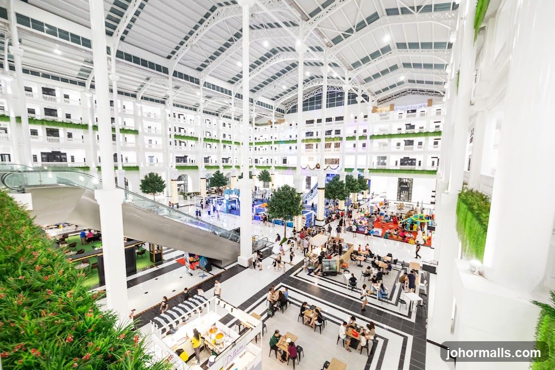 Spacious Indoor Atrium with Shops and Dining Areas