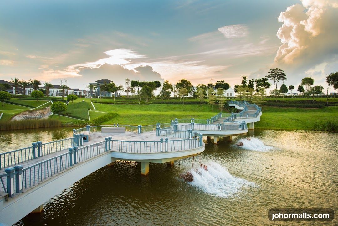 Scenic Park with Elevated Walkway