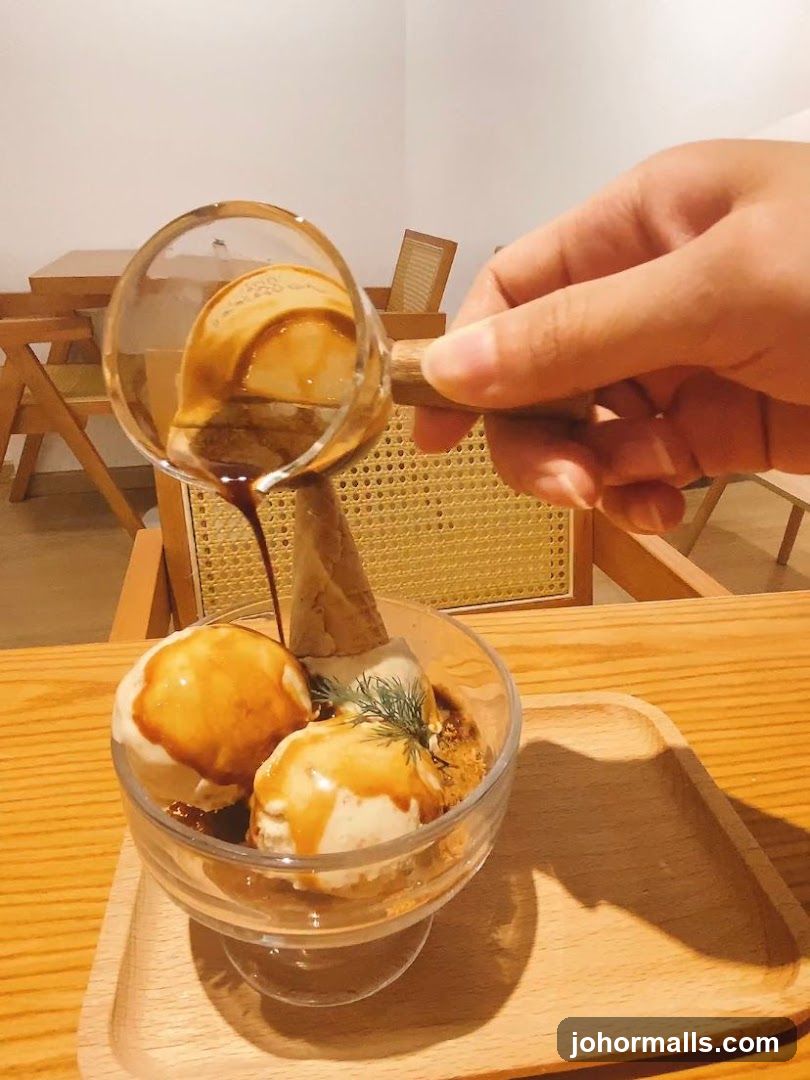 Affogato being prepared