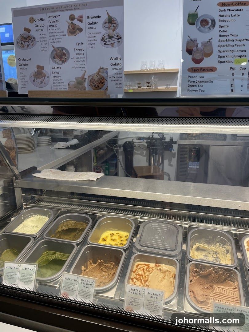 Gelato Display and Menu