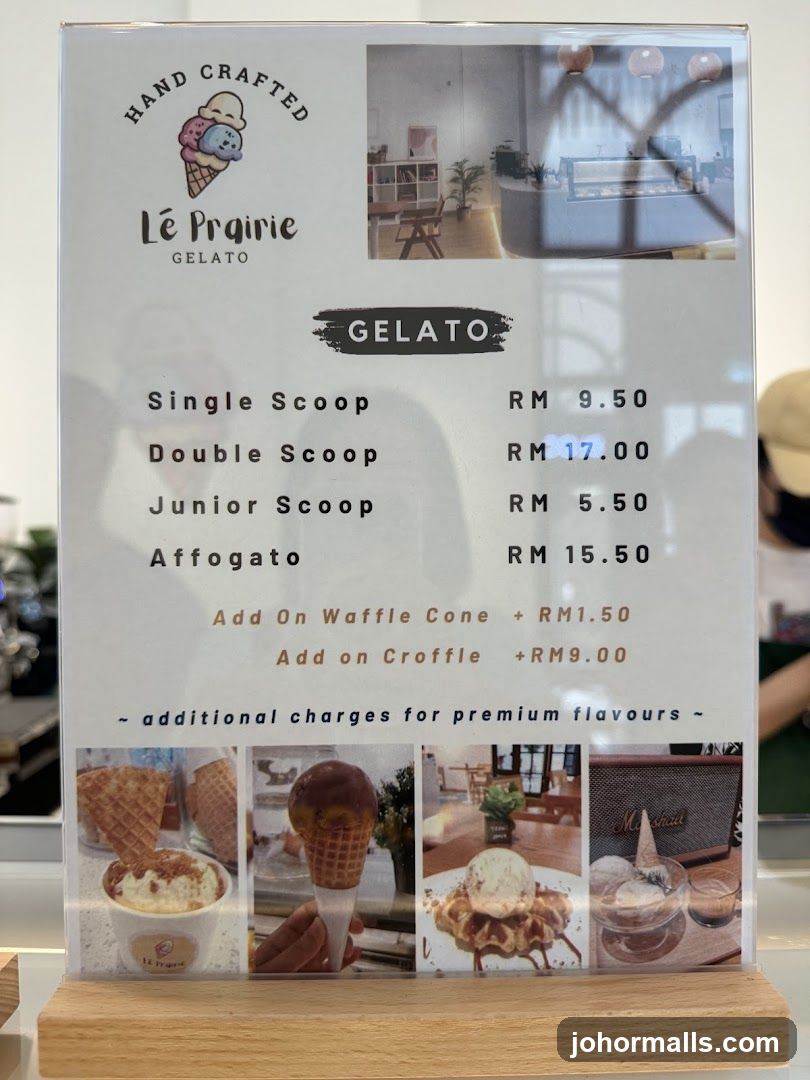 Gelato Menu